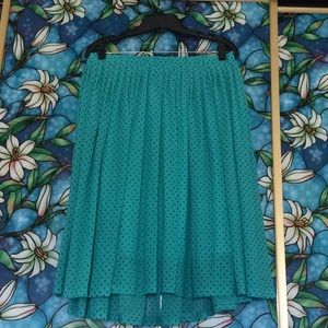 Turquoise polka dot skirt